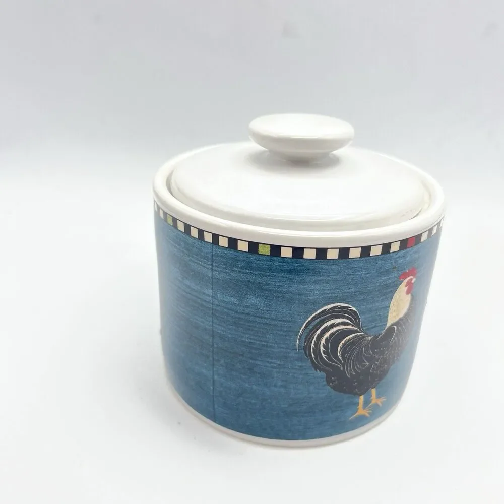 Sakura Rooster Warren Kimble 1999 Sugar Bowl with Lid